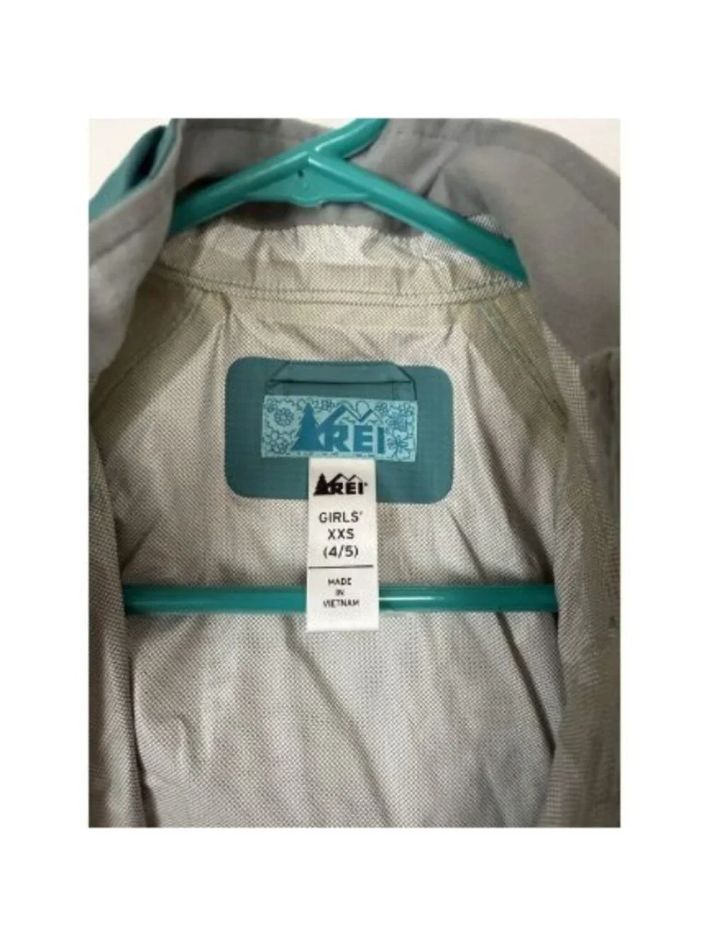 REI Youth Teal Rain Jacket Girls XXS 4/5 READ